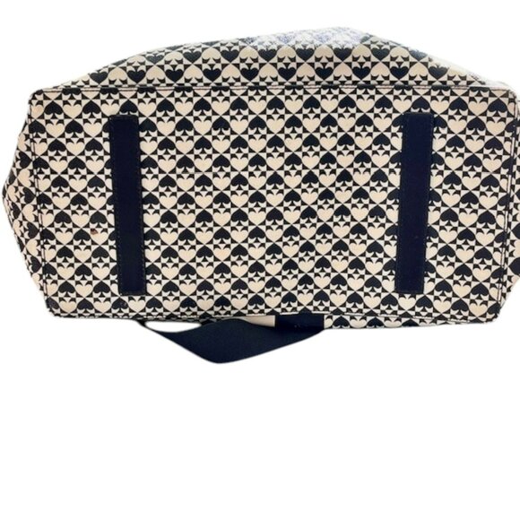 Kate Spade Adaira Baby Shoulder/Crossbody Bag Pebbled Vinyl Spade Print Blk/Wht - Picture 6 of 15